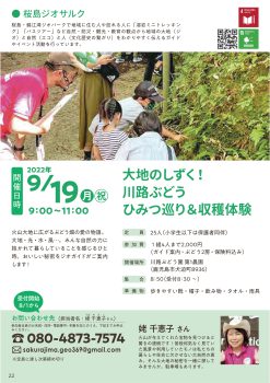 【申込終了】川路ぶどうひみつ巡り＆収穫体験(9/19)