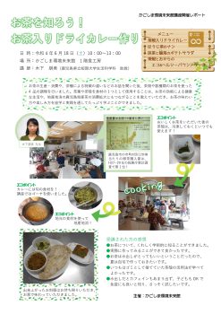 「お茶を知ろう！お茶入りドライカレー作り」開催レポート