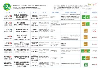 ★12月★かごしま環境未来館講座のご案内