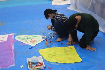 ミロコマチコさんワークショップの様子